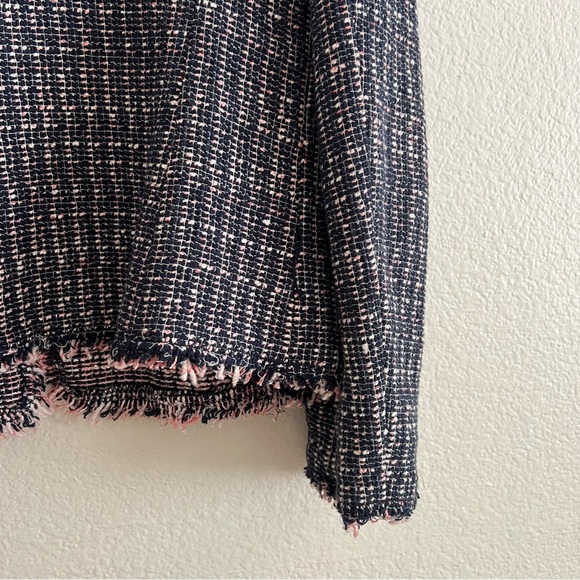 Rebecca Taylor Navy and Pink Tweed Jacket Size 10 - Picture 8 of 11